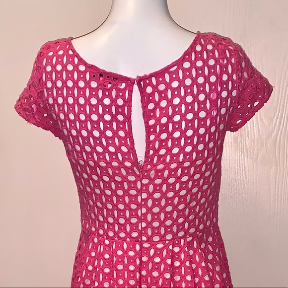 BETSEY JOHNSON HOT PINK CROCHET DRESS - Picture 6 of 9